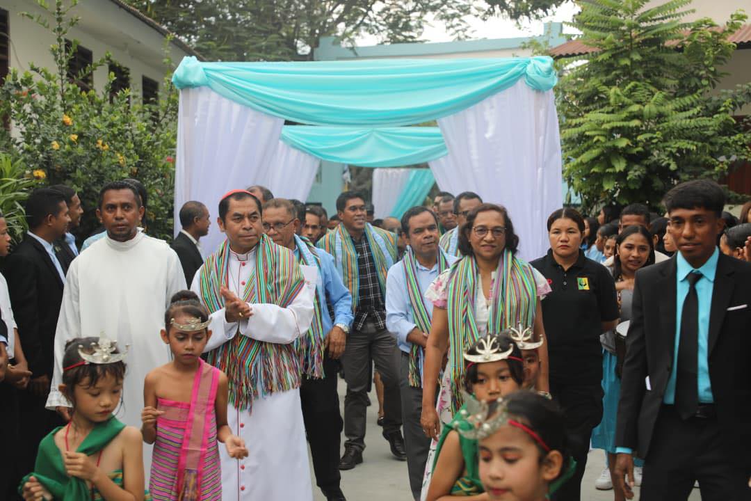 MINISTRA EDUKASAUN HO ARSEBISPU DIOSEZE DILI INAUGURA ESKOLA EBC NO ESG SÃO JOSÉ OPERÁRIO BALIDE